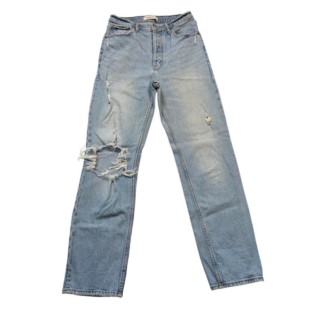 Abercrombie & Fitch The Dad High Rise Jeans Womens 26 Distressed Button Fly - Picture 2 of 13